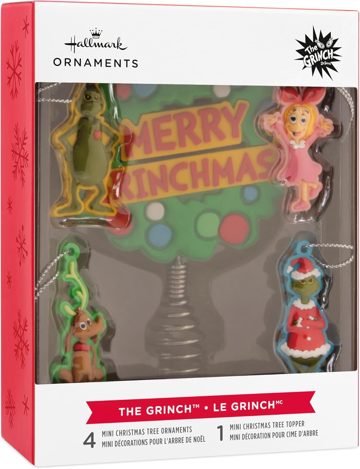 Hallmark Grinch Mini Christmas Tree Topper and Ornaments, Set of 5