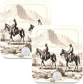 American Wild West Desert with Cowboys Night Light Plug into Wall 2 Pack Plug-in LED Nightlights with Dusk to Dawn Sensor White Light Perfect for Bathroom Kitchen Hallway and Stairs