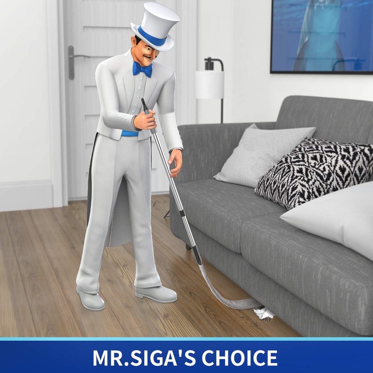 MR.SIGA Microfiber Gap Duster with Stainless Steel Adjustable Handle