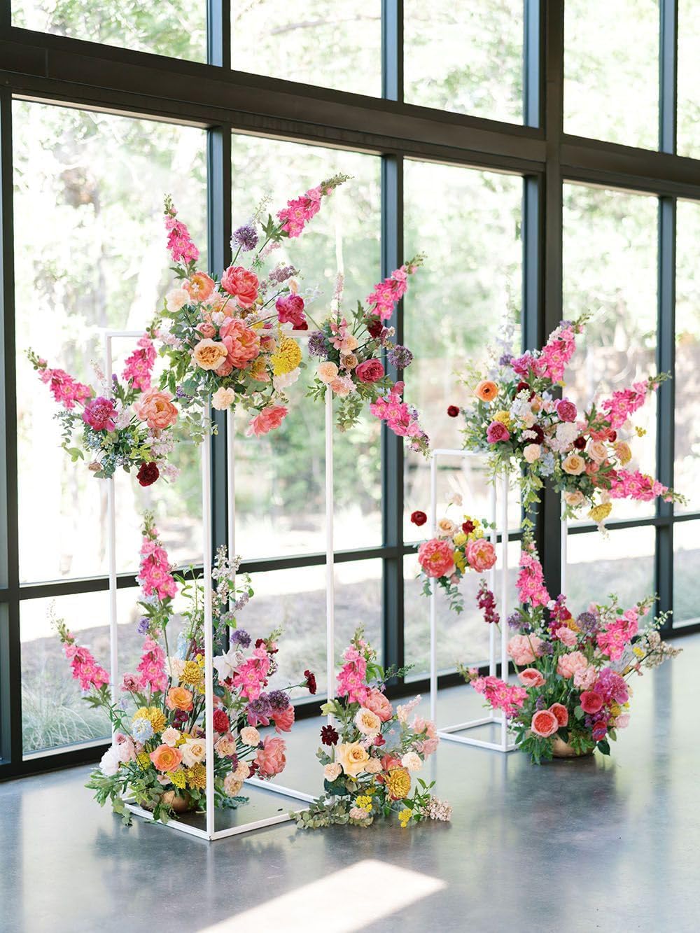 6pcs Silk Delphinium Artificial Flowers Hot Pink Fake Larkspur Artificial Flowers 29.52" Long Stem Fake Flowers Bulk for Tall Vase Wedding Floral Arrangements Home Table Decor(Hot Pink)