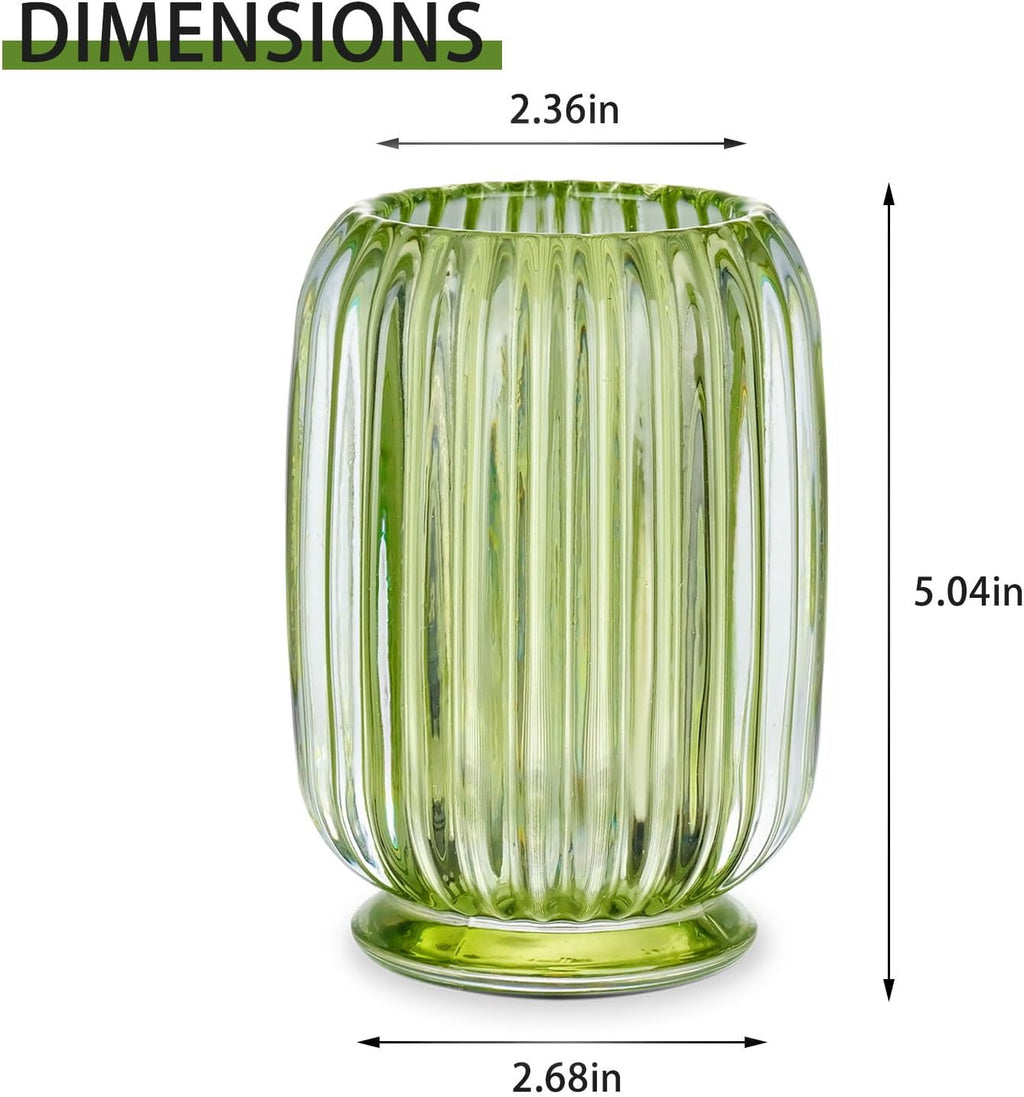VanEnjoy Clear Green Toothbrush Cup Glass Toothbrush Holder for Bathroom, Unique Toothbrush Holder