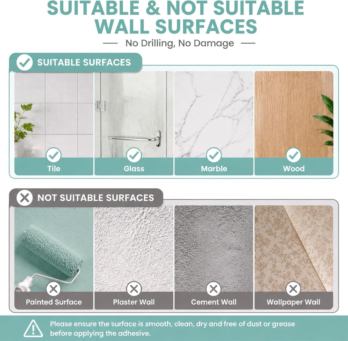 Self Draining Adhesive Soap Bar Holder for Shower Wall with with Soap Saver