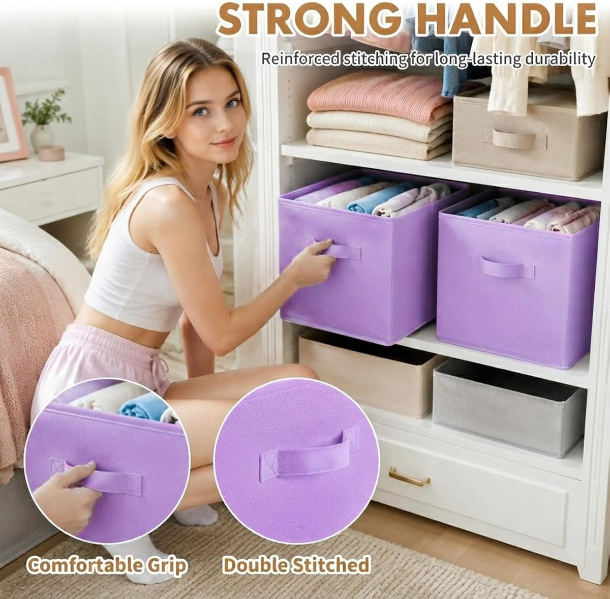 ShellKingdom Storage Bins, Foldable Fabric Storage Cube, 13X15X13 INCH