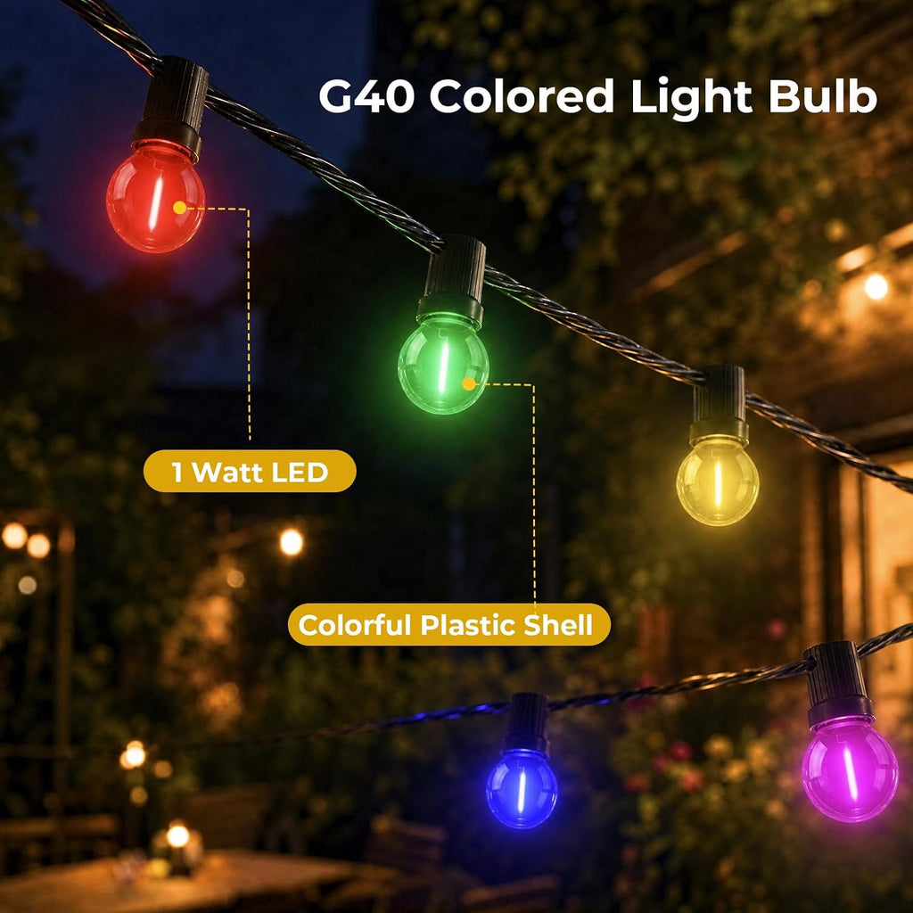 GvvooHome 36 Pack G40 Colored Light Bulbs, 1Watt LED Multicolor Globe Bulbs