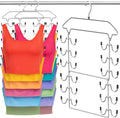 Closet Organizers and Storage 2 Pack,Tank Top Hanger 6 Tier Double Space Saving Bra Hangers,Apartment Dorm Room Essentials for Girls,Non-Slip Hanging Closet Organizer Small Space Solution Organization