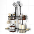 Adjustable Aluminum Shower Caddy Hanging for Handheld Showerhead, Black