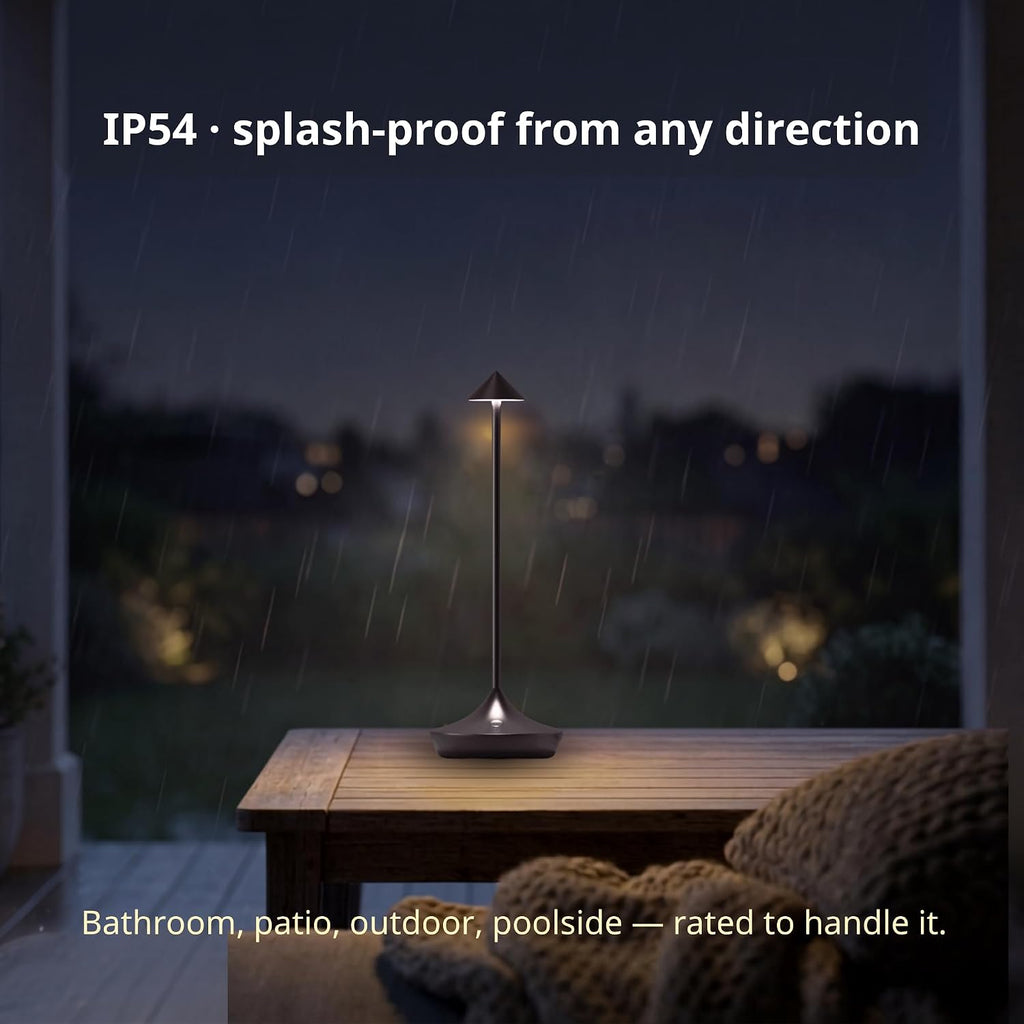 Cordless Rechargeable Table Lamp, Long-Lasting 60-Hr Battery, Dimmable LED
