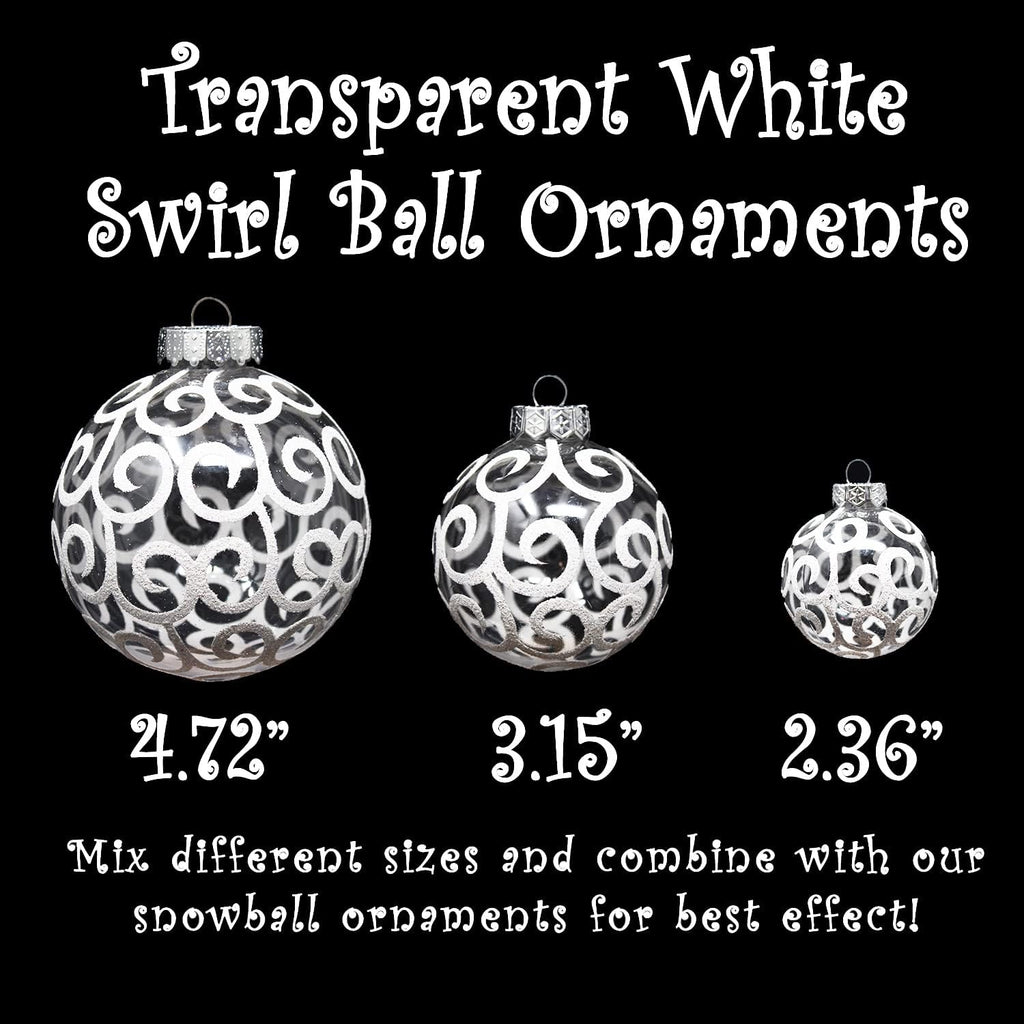 Christmas Balls, White Shatterproof Christmas Tree Ball Ornaments, Small 2.36 Inch 4 Sets