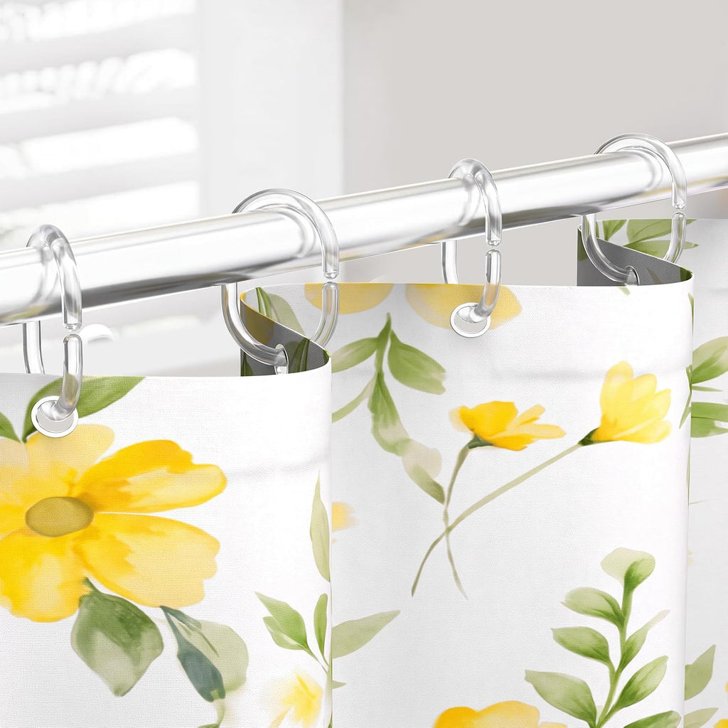 24 Pack Plastic Shower Curtain Hooks, Goowin C Shaped Clear Shower Curtain Rings Rust Proof, Anti-Drop Shower Curtain Hangers Shower Hooks for Shower Curtain, Bathroom Shower Rings for Curtain, Clear