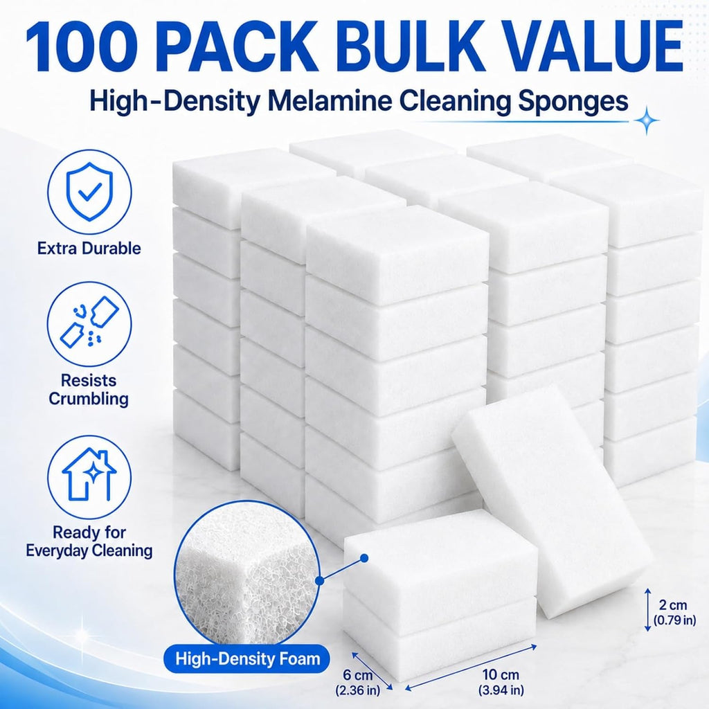 100 Pack Melamine Foam Magic Eraser Sponges for Multi - Surface Use
