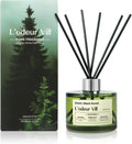 L'odeur Vill Reed Diffuser Set, 6.7 fl oz(200ml) Scent Diffuser with 6 Reed Sticks, Black Forest Oil Diffuser Home Fragrance Bathroom & Office Shelf Decor