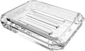 Linkidea Rectangle Glass Bar Soap Dish, Soap Saver Tray for Bathroom Counter, Glass Sponge Dish Holder Case Box for Shower (Clear)