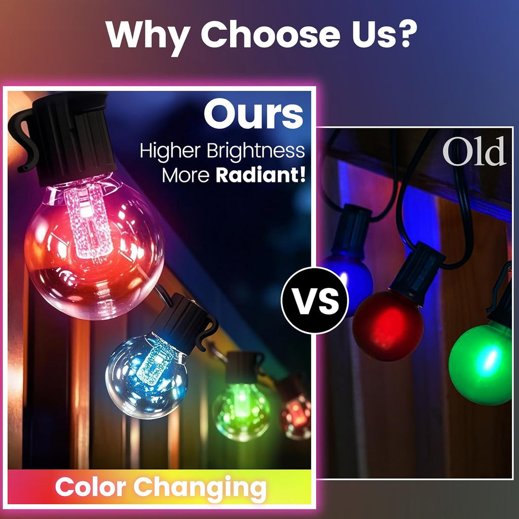 10FT Color Changing String Lights Outdoor LED Patio Lights