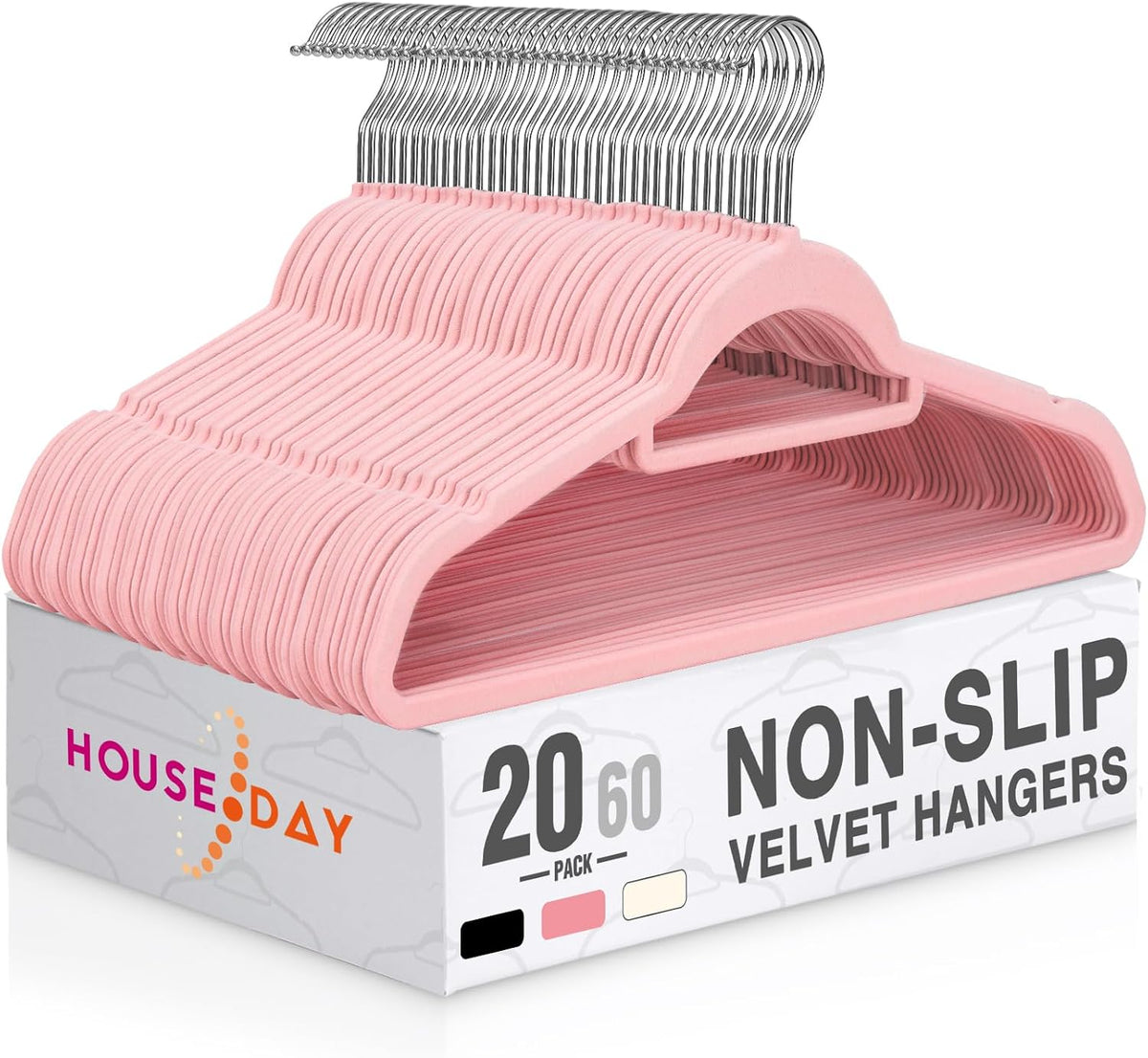 HOUSE DAY Premium Velvet Hangers 20 Pack, Non-Slip Hangers with Tie Bar