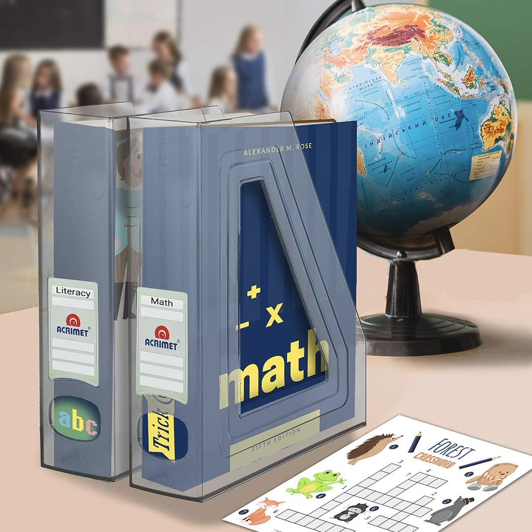 Acrimet Magazine File Holder, Vertical Desk Organizer, Clear, 2 Pack
