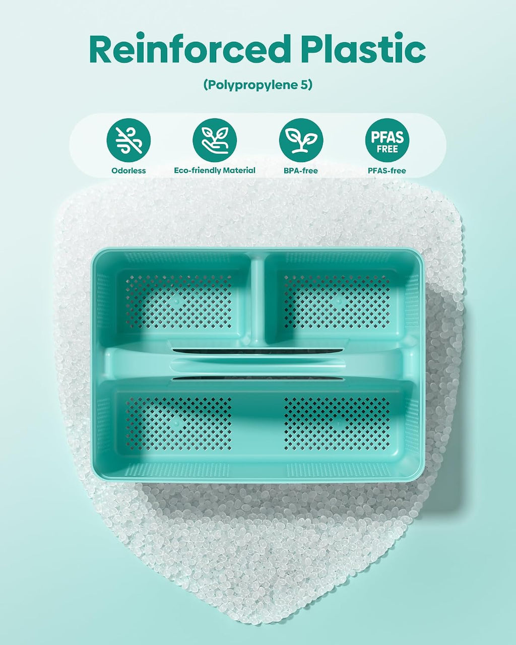 Portable Shower Caddy with Handle - 4 PCS, BPA-free, Teal