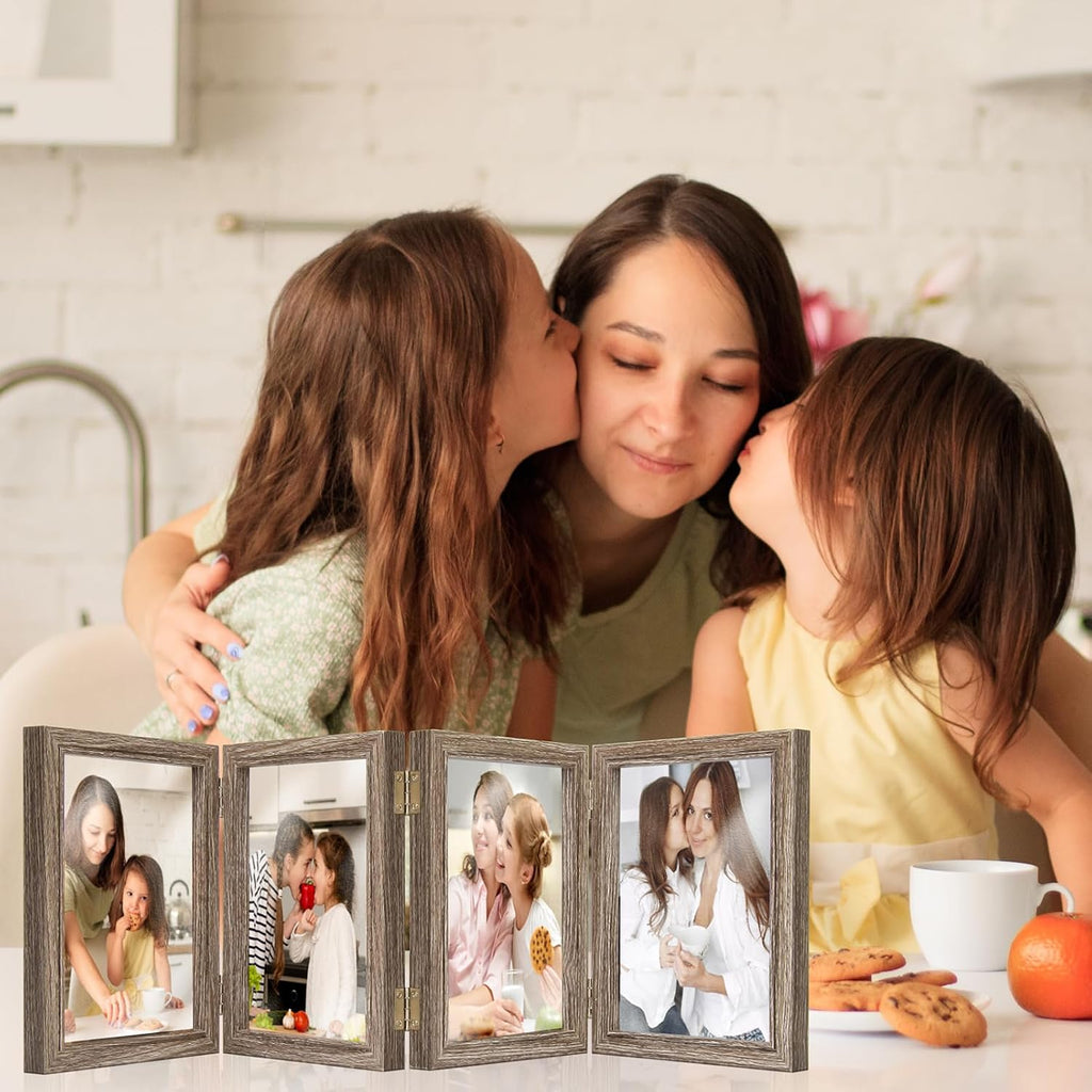 4x6 Back To School Picture Frame 4 Hinged Photo Frame with 4 Openings