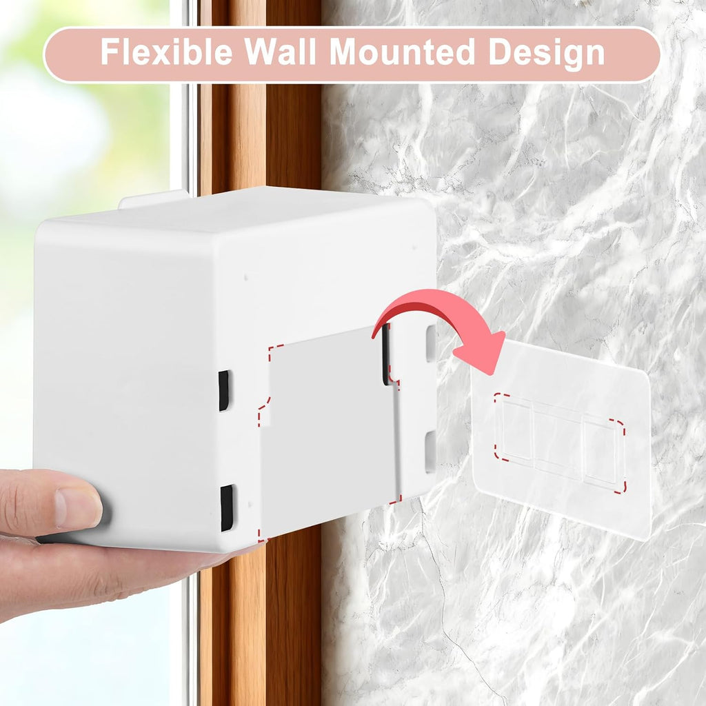 Bathroom Qtip Holder Dispenser, No Drilling Wall Mount Cotton Swabs Holder