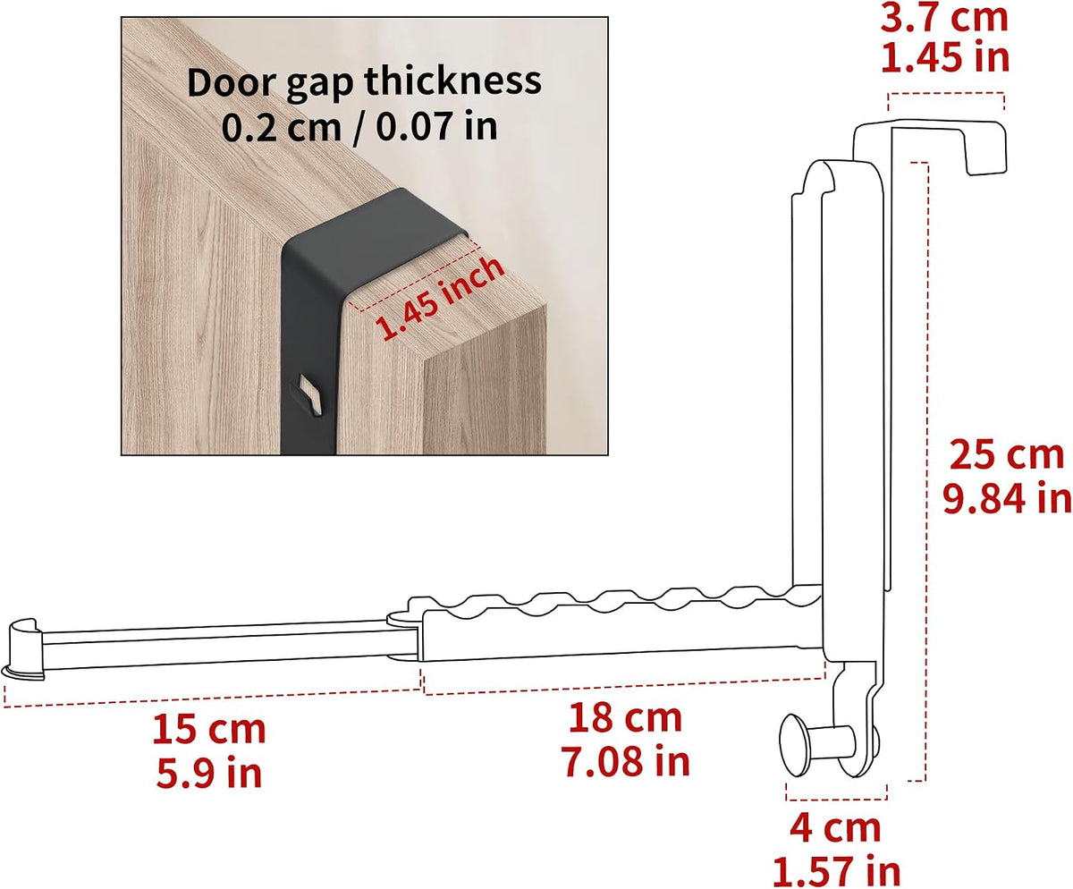 JOOM Over-the-Door Clothes Drying Rack, Foldable Retractable, Gray 1 Pack