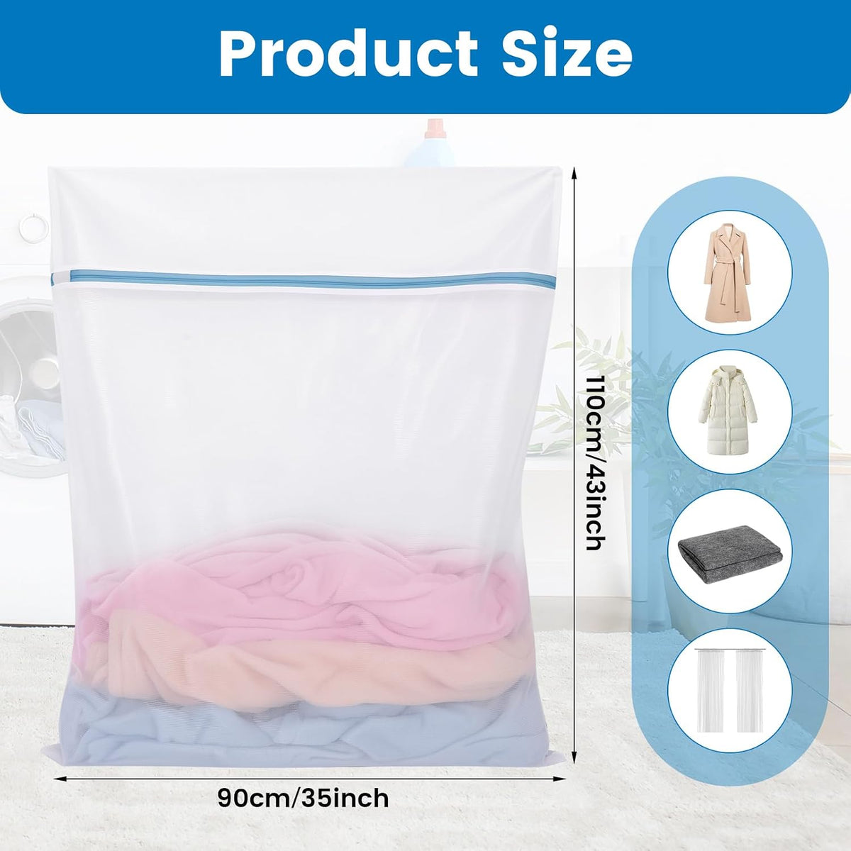 2 Pack XXX-Large Mesh Laundry Bags for Delicates, Fine Mesh 35 x 43 Inches