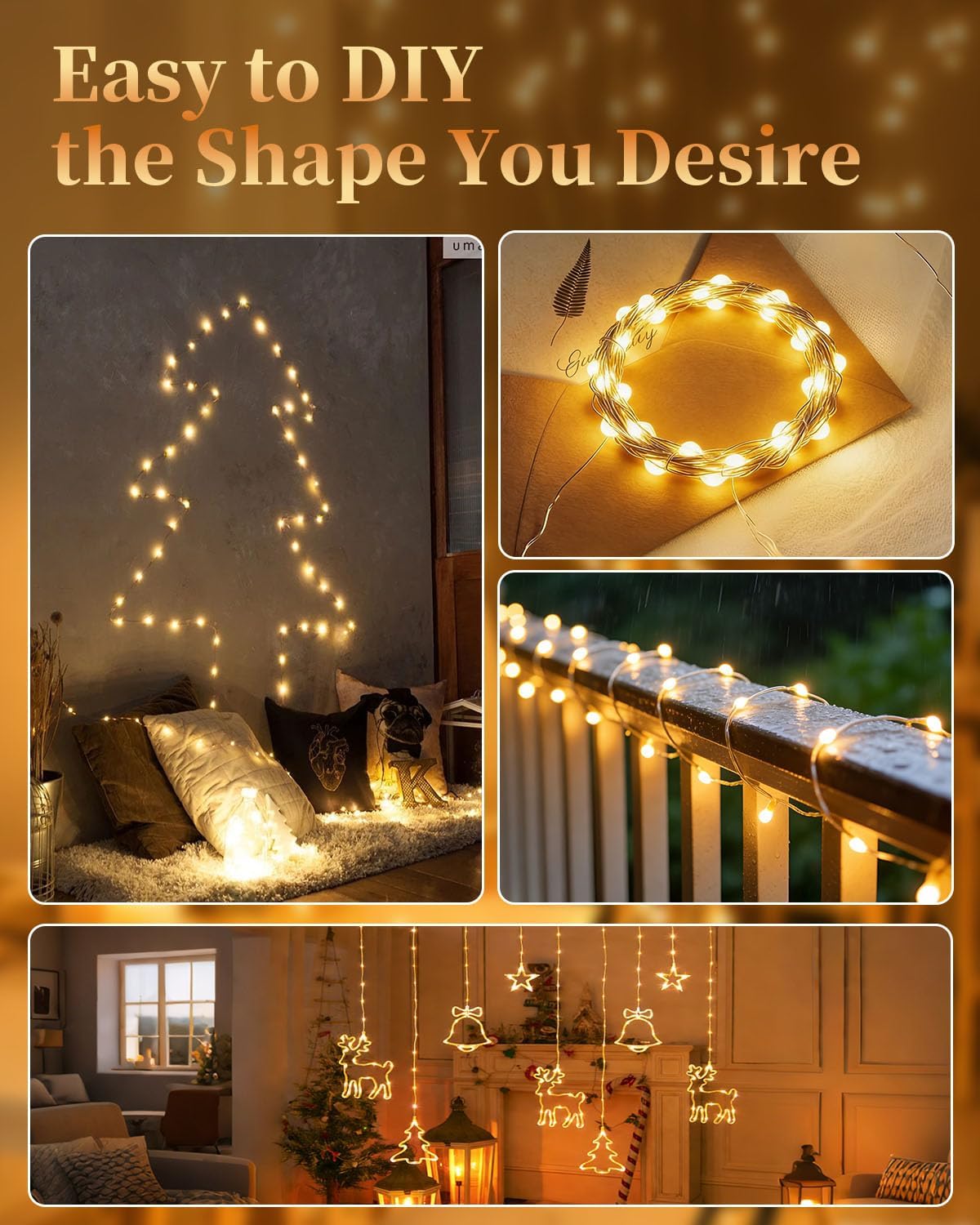 8-Pack Fairy Lights Battery Operated, 33ft 100 LED(Total 264ft 800 LEDs)