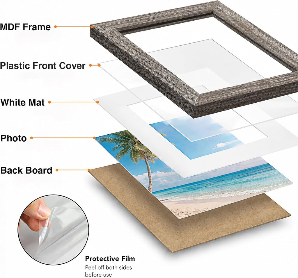 Pallene 15 Pack Picture Frames Collage Wall Decor, Dark Grey