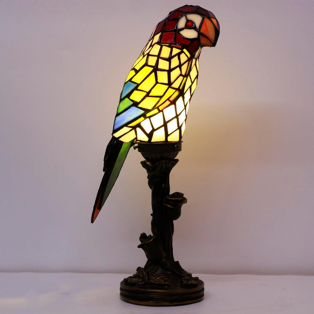 Small Tiffany Lamp Parrot Table Lamp Stained Glass Accent Lamp