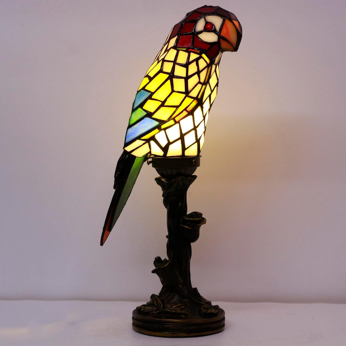 Small Tiffany Lamp Parrot Table Lamp Stained Glass Accent Lamp