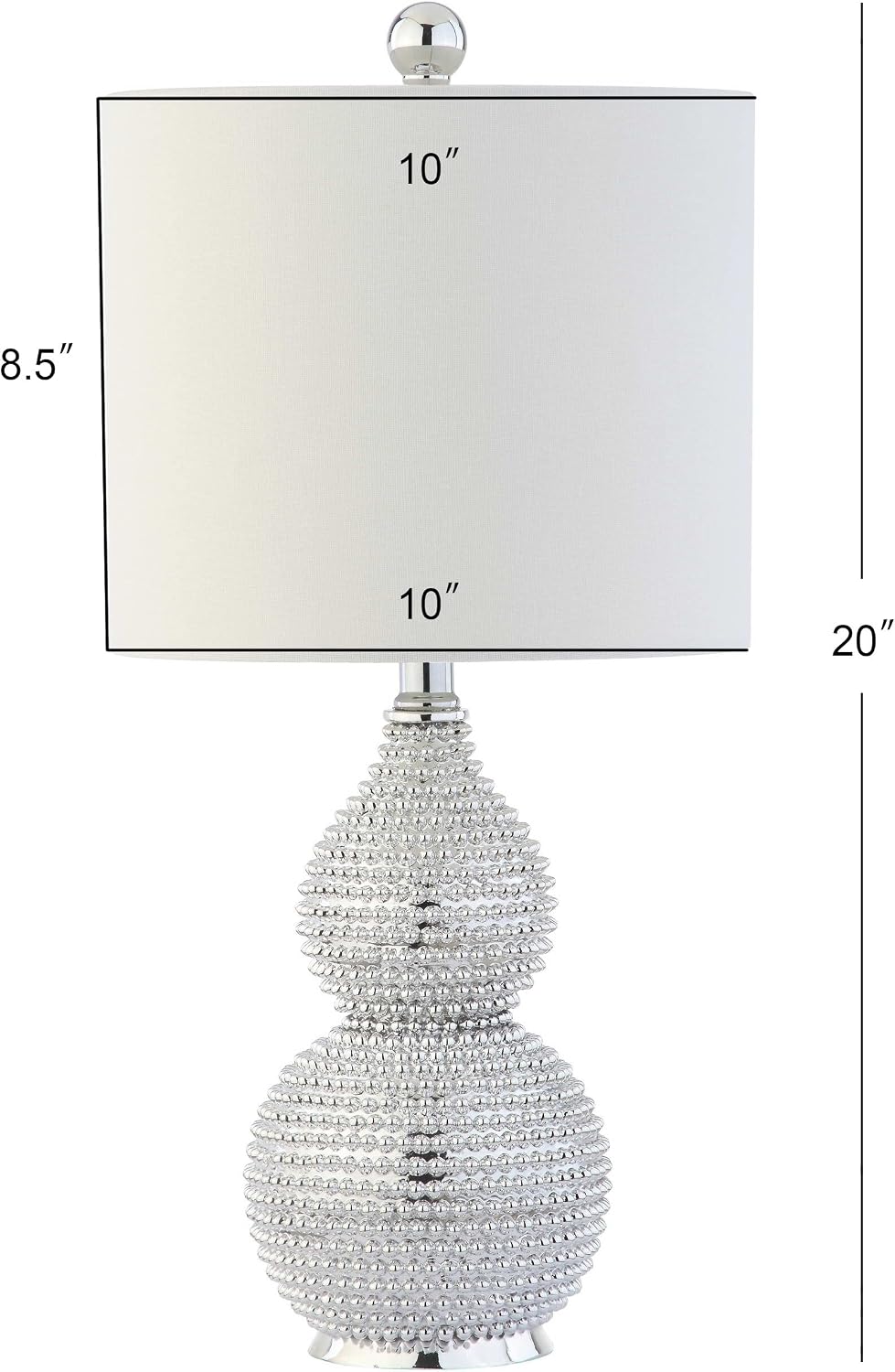 SAFAVIEH Clarabel Table Lamp, 20" Glam Chrome TBL4042A