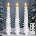 White Christmas Tree Flameless Taper Candles Battery Operated Remote Timer