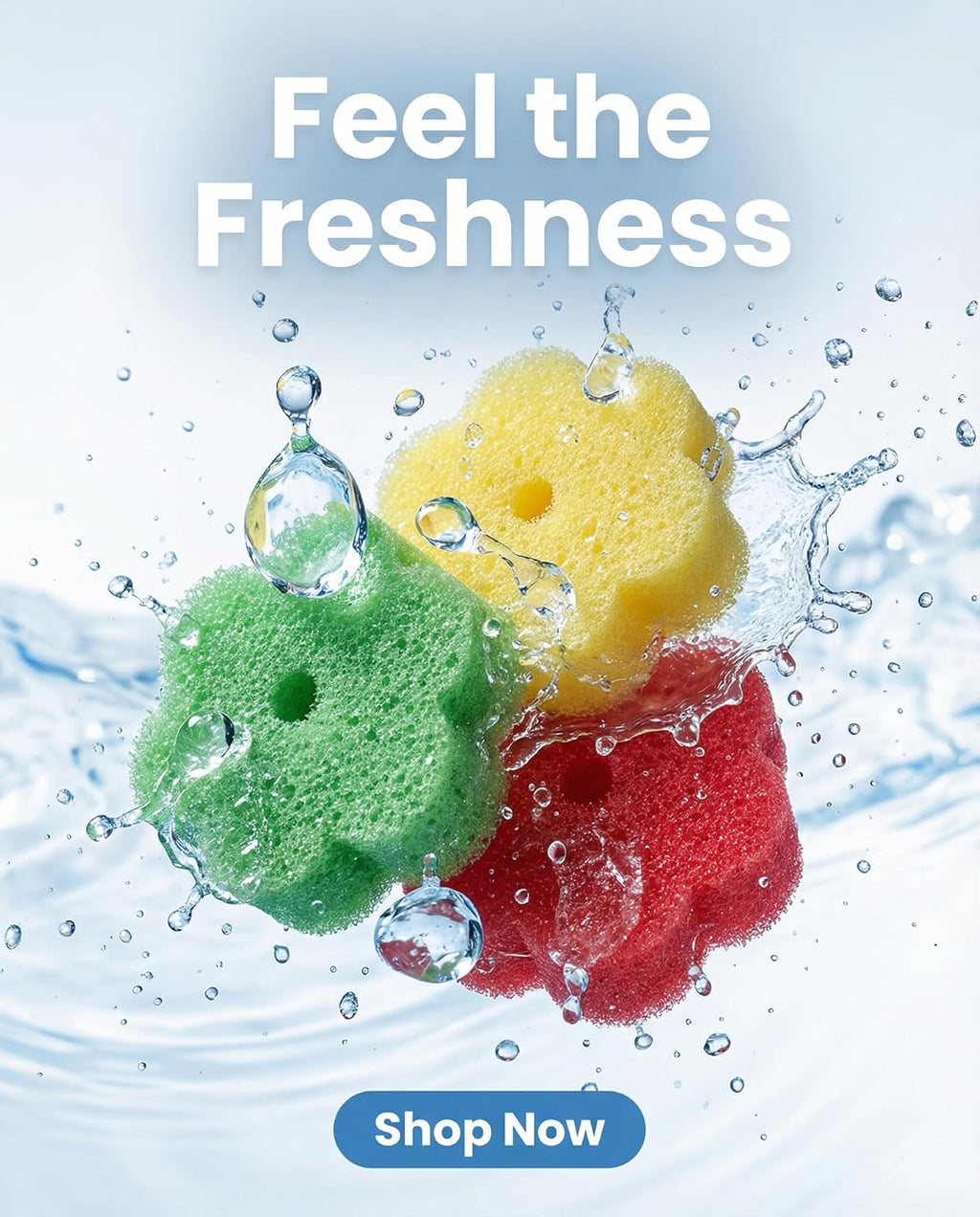 Scrub Flower Temperature-Sensitive Non-Scratch Dish Sponges, 6 Count
