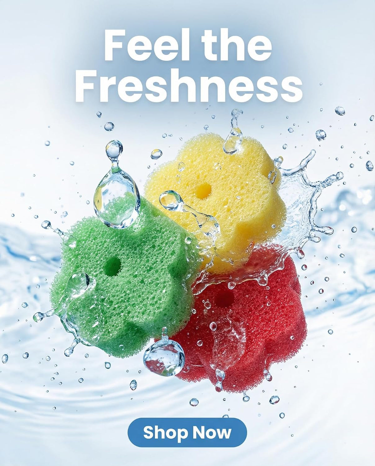 Scrub Flower Temperature-Sensitive Non-Scratch Dish Sponges, 6 Count