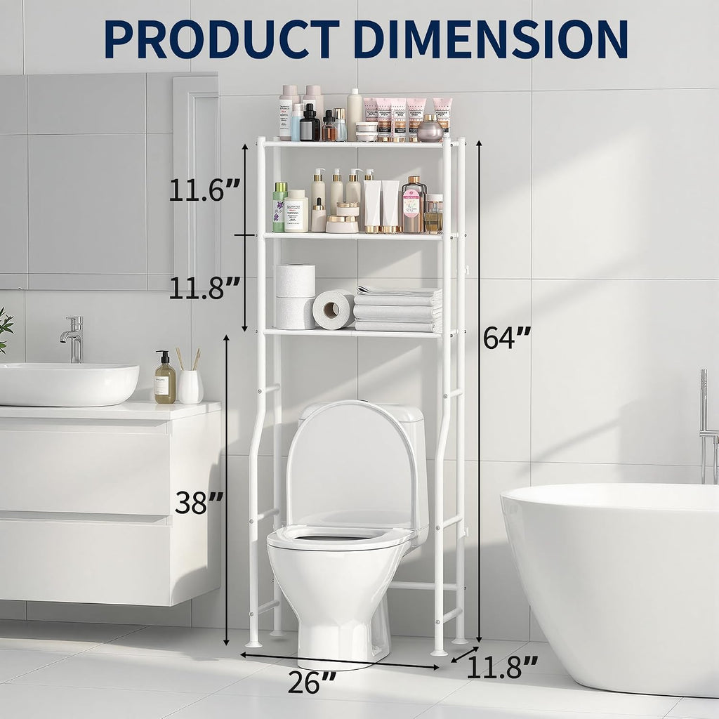 Livilord 3-Tier Over Toilet Storage, Anti-Wobble, White