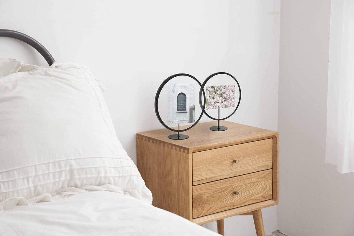Umbra Infinity 5x7 Picture Frame, Unique Circular Photo Display for Desk or Wall, Black