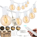 Remote Dimmable G40 White Outdoor String Lights, 50 FT, 50 Lights