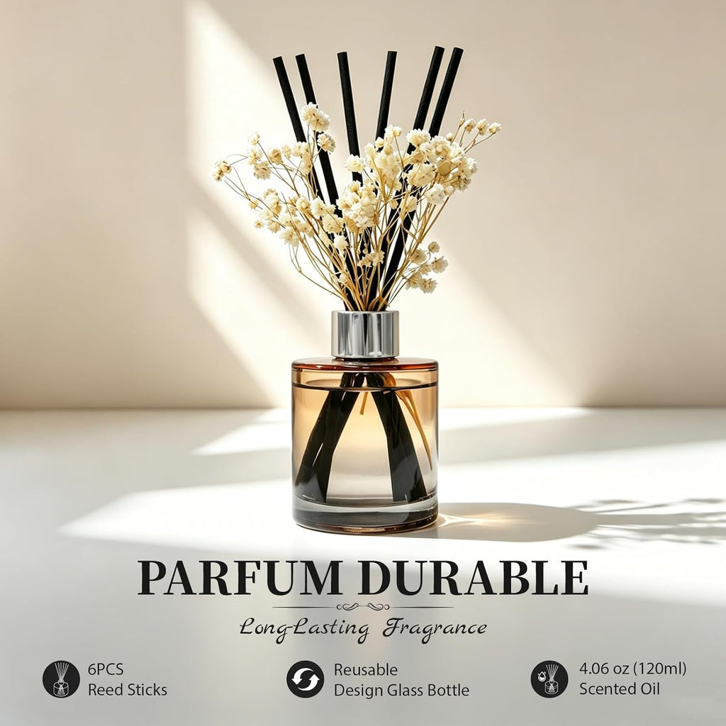 Brakula Reed Diffuser Set, Lavender Vanilla Scent, 4.06 fl oz Essential Oil