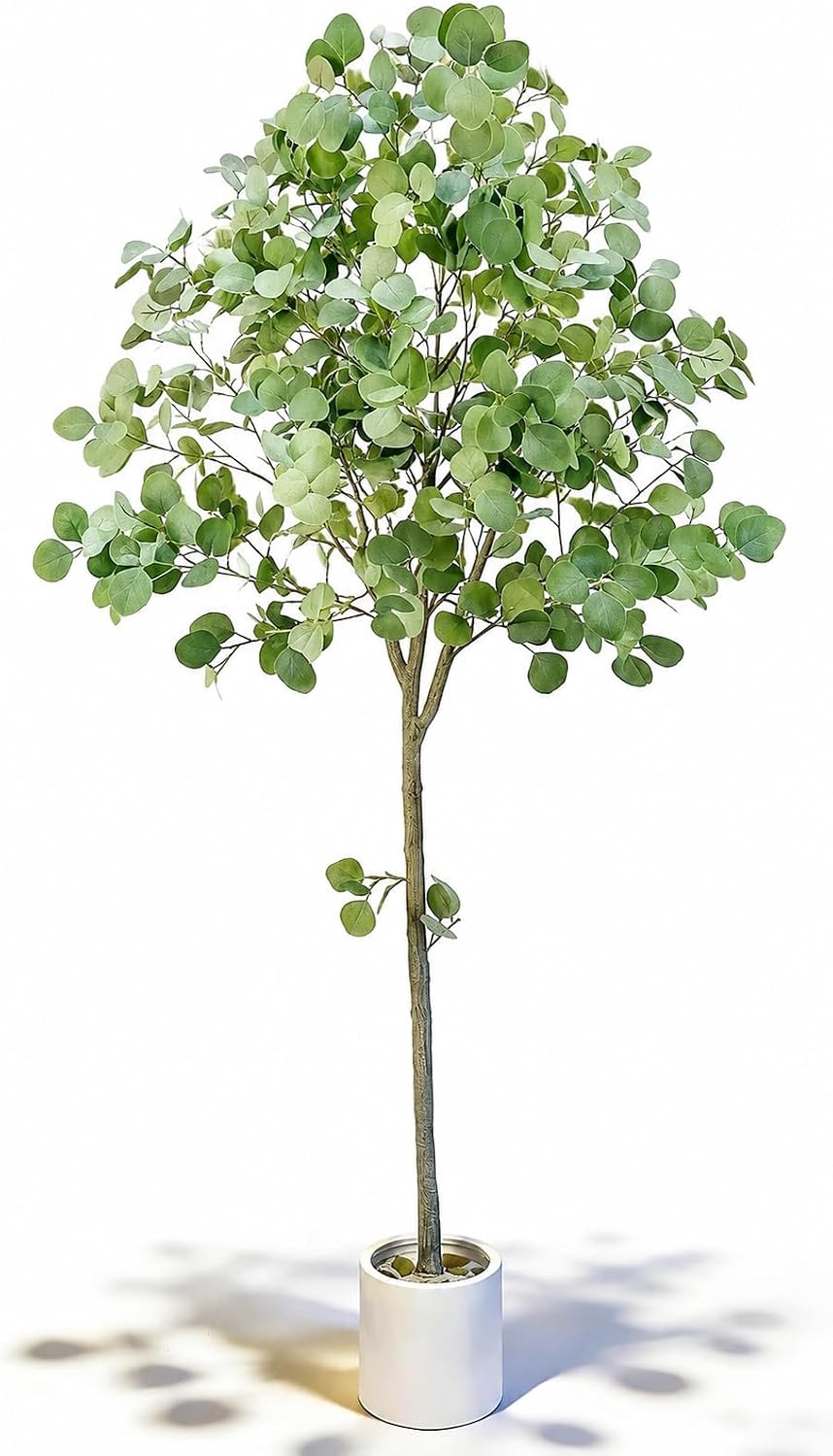 5FT Fake Eucalyptus Plant, Silk Artificial Tree with White Pot