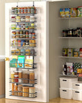 Moforoco 9-Tier Over The Door Pantry Organizer, Pantry Organization and Storage, Black Hanging Basket Wall Spice Rack Seasoning Shelves, Home & Kitchen Bedroom Bathroom House Essentials