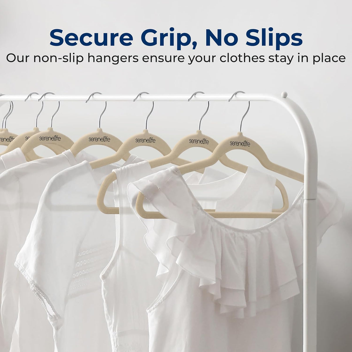 SereneLife Velvet Hangers – 10 Pack, Slim & Space Saving for Closets