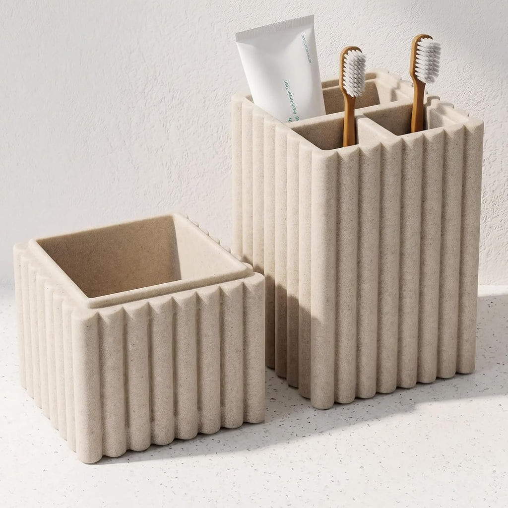 Toothbrush Holder with Lid- Covered Toothbrush Holder for Bathroom
