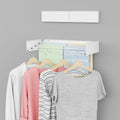 ZMBESUP Wall Mounted Drying Rack, 23.4" Foldable Clothes Drying Rack for Laundry Room Organization, Space Saving Retractable Laundry Rack for Small Space Apartment Bathroom Balcony (White)