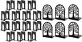 HappyHapi Bookends, Metal Book Ends for Shelves, Tree Bookend Stopper, Black