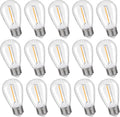 KLY 15-Pack LED String Light Bulbs, Plastic Shatterproof S14 Replacement Edison Bulbs, 1W Equivalent to 10W LED Bulb, Warm White 2200K E26 Base