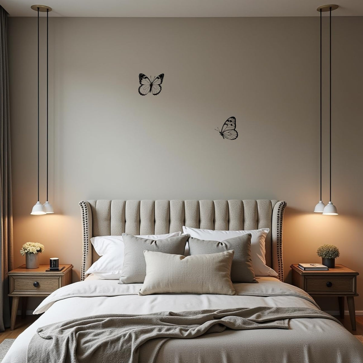 EONBES Black Metal Butterfly Wall Decor Wall Art Wall Sculpture, 3 Pieces