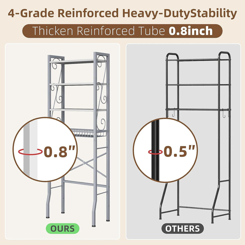 Over-The-Toilet Storage Rack 4-Tier Bathroom Shelf Toilet Organizer