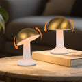 Tubicen 2 Pack Rotatable Mushroom Table Lamp Gold Cordless Bedside Lamp
