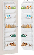AOODA 10 Tier Clear Over the Door Shoe Organizer Storage, Deep Pockets Large Hanging Shoe Rack for Closet Door, Fit 20 Pairs Sneaker Holder Hanger for Boots (White)