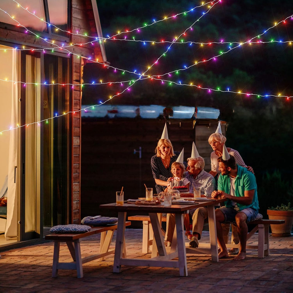 600 LED Christmas Lights, 246FT Outdoor Waterproof String Lights with Remote, Timer & Memory Function & 8 Modes, Twinkle Lights Plug in for Christmas Tree, Patio, Outside. Multicolor