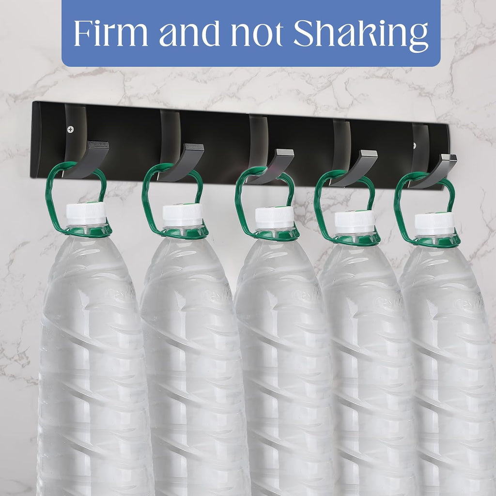 Wesiti 2 Pack Wall Mounted Coat Rack, 5 Foldable Hooks, Black