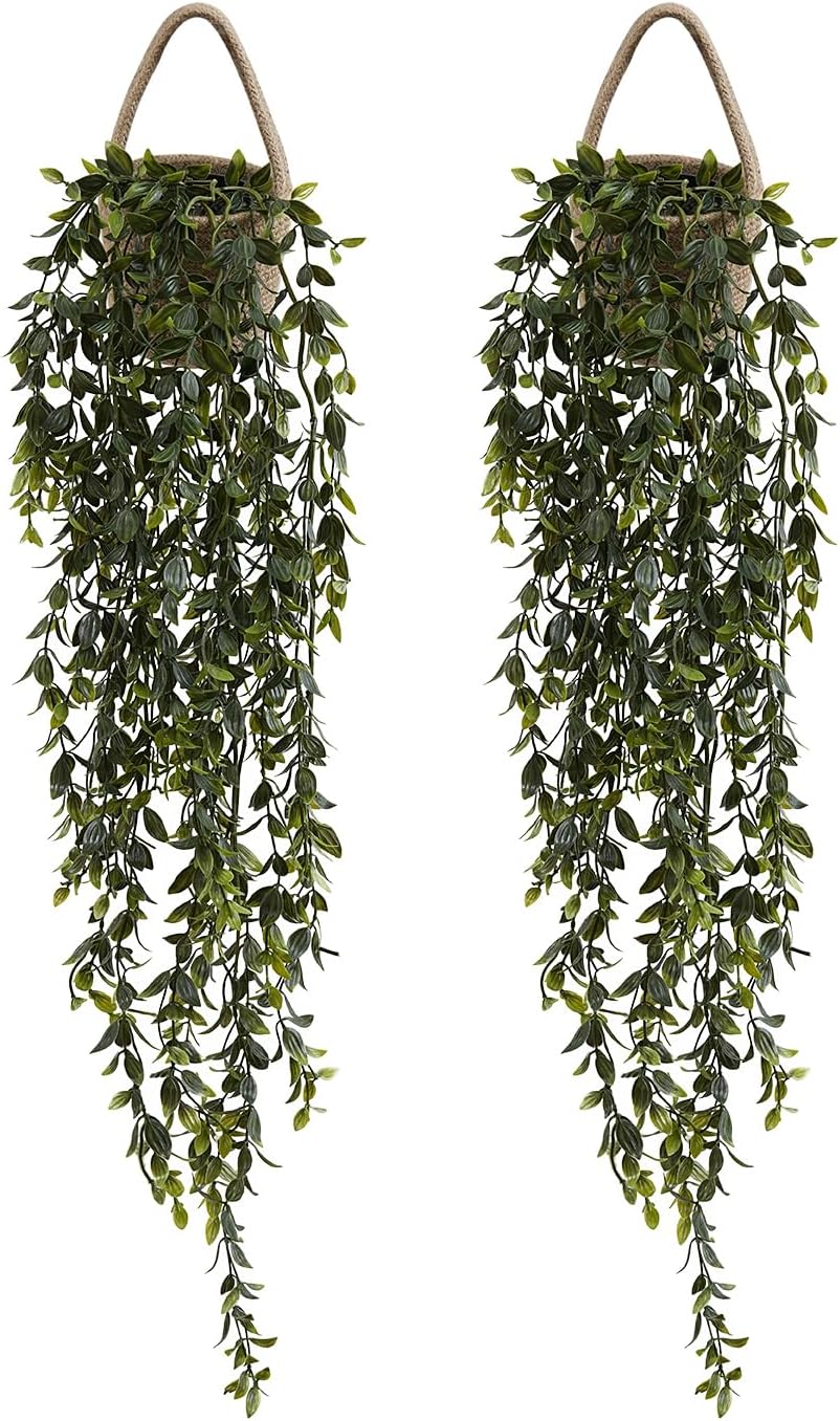 Fake Hanging Plants Potted Artificial Mandala 2PCS